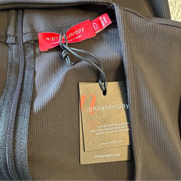 n:Philanthropy Catello Top in Black Mock Neck Choker Cutout Ribbed sz Small NWT - Picture 9 of 12